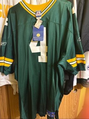 Brett Favre Reebok Green, Yellow and White NFL Jersey 3XL